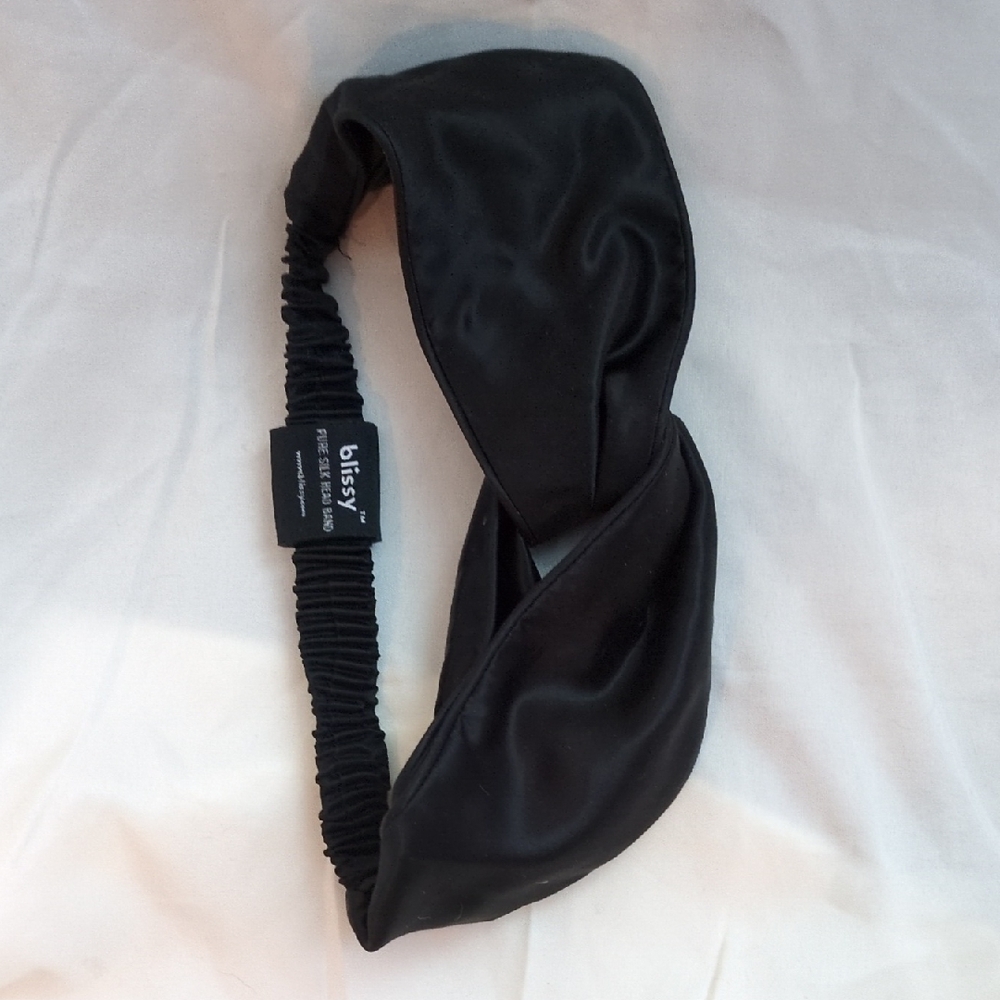 Bliss Elegant Black Satin Headband